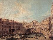 Canaletto Grand Canal: The Rialto Bridge from the South f oil painting