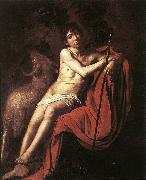 Caravaggio St John the Baptist fdg oil painting on canvas
