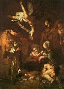 Caravaggio The Nativity with Saints Francis and Lawrence oil painting reproduction