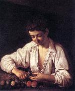Caravaggio Boy Peeling a Fruit df oil painting on canvas
