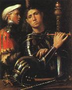 Giorgione Warrior with Shield Bearer oil painting on canvas