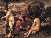 Giorgione Pastoral Concert (Fete champetre) China oil painting reproduction