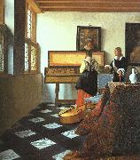 JanVermeer The Music Lesson-o China oil painting reproduction