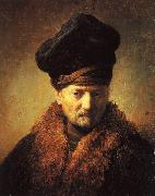 Rembrandt Bust of an Old Man in a Fur Cap oil painting on canvas