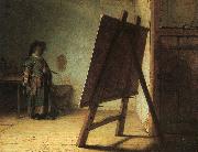 Rembrandt Artist in his Studio oil