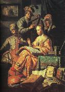 Rembrandt The Music Party oil painting reproduction