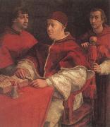 Raphael Portrait of Pope Leo X with Cardinals Guillo de Medici and Luigi de Rossi oil painting reproduction