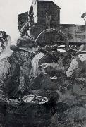 N.C.Wyeth The Lee of the Grub-Wagon oil painting artist