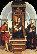 Raphael The Madonna and Child Enthroned with Saint John the Baptist and Saint Nicholas of Bari oil painting reproduction