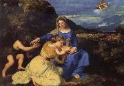 Titian The Virgin and Child with Saint John the Baptist and Saint Catherine oil painting reproduction