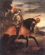 Titian Empeor Charles V at Muhlbeng oil painting