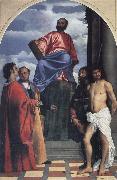 Titian St Mark with SS Cosmas,Damian,Roch and Sebastian oil painting