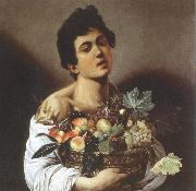 Caravaggio boy with a basket of fruit oil painting reproduction