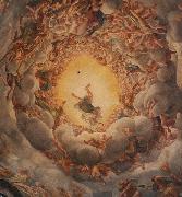 Correggio Correggio famous frescoes in Parma seems to melt the ceiling of the cathedral and draw the viewer into a gyre of spiritual ecstasy. oil painting artist