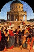 Raphael The Wedding of the Virgin, Raphael most sophisticated altarpiece of this period. oil painting reproduction