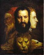 Titian The Allegory of Age Governed by Prudence is thought to depict Titian, oil painting artist