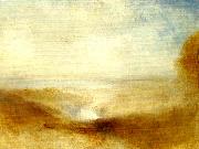 J.M.W.Turner landscape with a river and a bay in the distance oil painting artist