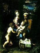 Raphael holy family with st john the baptist oil painting artist