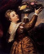 Titian Girl with a Platter of Fruit oil painting reproduction