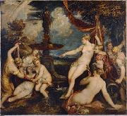 Titian Diana and Callisto by Titian; Kunsthistorisches Museum, Vienna oil painting on canvas