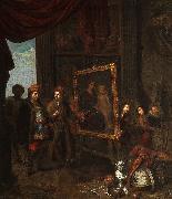 Anonymous A nobleman visits an artist in his studio oil painting on canvas