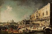Canaletto The Reception of the French Ambassador Jacques Vincent Languet, Compte de Gergy at the Doge Palace oil painting reproduction