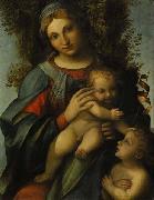 Correggio Madonna and Child with infant St John the Baptist oil
