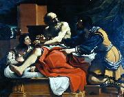 GUERCINO Jacob, Ephraim, and Manasseh, painting by Guercino oil painting on canvas