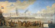 Anonymous The naval battle near Livorno, 14 March 1653: incident of the first Anglo-Dutch War. oil painting artist
