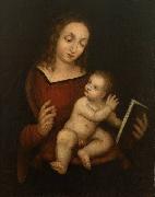 Anonymous Virgin Mary, reading, with the Child oil painting artist
