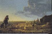 Aelbert Cuyp Flock of sheep at pasture oil painting