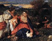 Titian Die Madonna mit dem Kaninchen oil painting on canvas