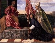 Titian Jacopo Pesaro being presented by Pope Alexander VI to Saint Peter oil painting artist