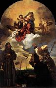 Titian Madonna in Glory with the Christ Child and Sts Francis and Alvise with the Donor oil painting artist