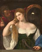 Titian Woman with a Mirror oil painting reproduction