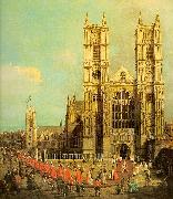 Canaletto London- Westminster Abbey with a Procession of the Knights of the Bath oil painting artist