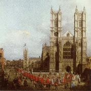 Canaletto Wastminster Abbey with the Procession of the Knights of the Order of Bath oil painting artist