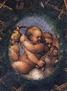 Correggio Two ovals depicting a putto with a stag's head and a putto with a greyhound China oil painting reproduction