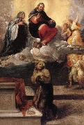 Faccini,Pietro Le Christ et la Vierge apparaissent a Saint Francois d'Assise oil painting reproduction