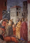 MASACCIO The Distribution of Alms and the Death of Ananias oil painting