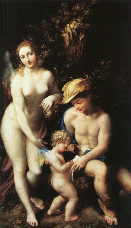 Correggio Venus and Cupid with a Satyr