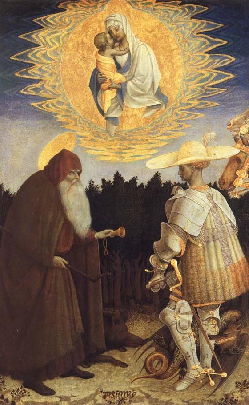 PISANELLO The Virgin and Child with Saint Anthony Abbot