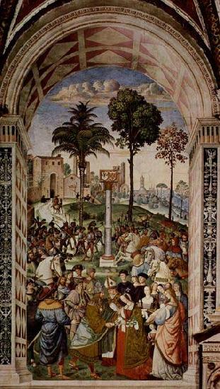  Fresco at the Siena Cathedral by Pinturicchio depicting Pope Pius II