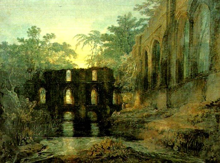 J.M.W.Turner the dormitorg and trancept of fountain's abbey-evening