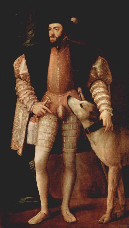  Portrait of Charles V with a Dog